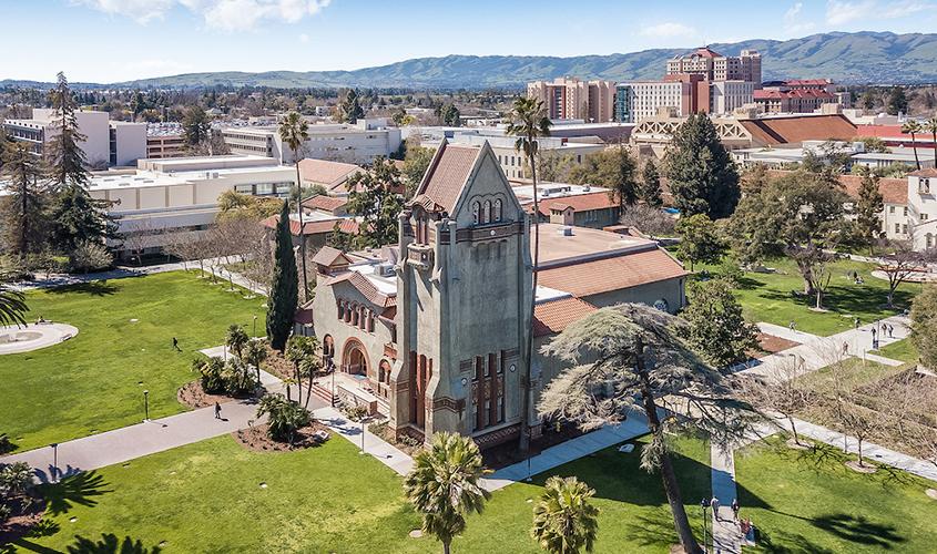 Aerial view of Tower Hall.