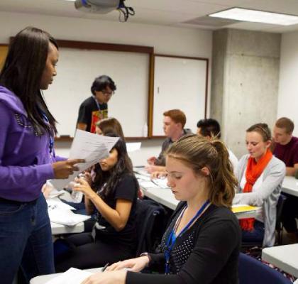 Students taking test